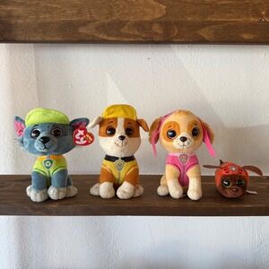 TY Beanie Boo Paw Patrol Plush Lot Rocky Rubble Skye Zuma Used Toys Plushies